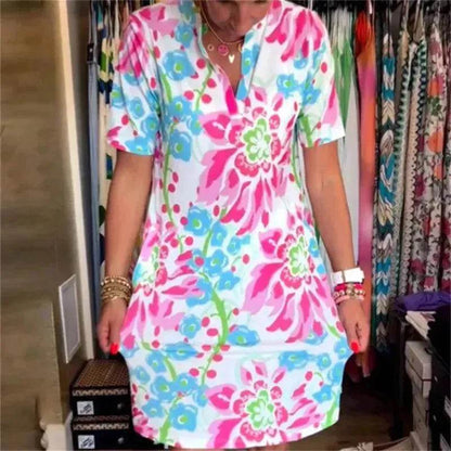 Women's Fashion Casual Digital Printing Loose Dress - www.Shopthatapp.com