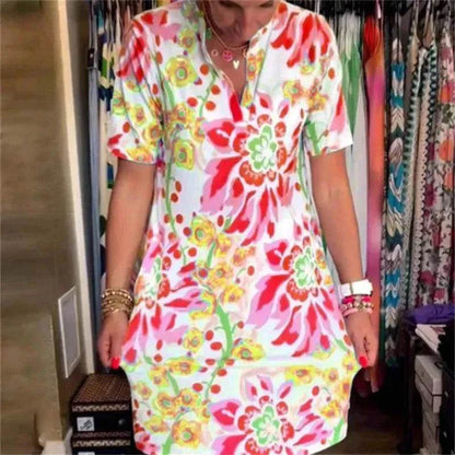 Women's Fashion Casual Digital Printing Loose Dress - www.Shopthatapp.com