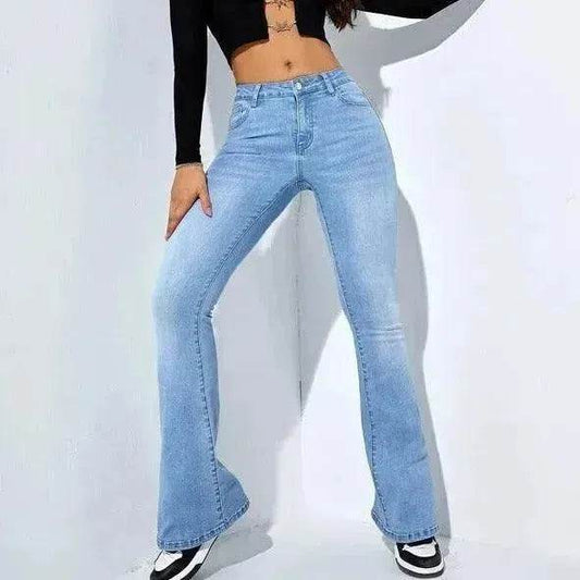 Women's Fashion Casual High Waist Slim-fit Stretch Jeans Pant Trousers - www.Shopthatapp.com