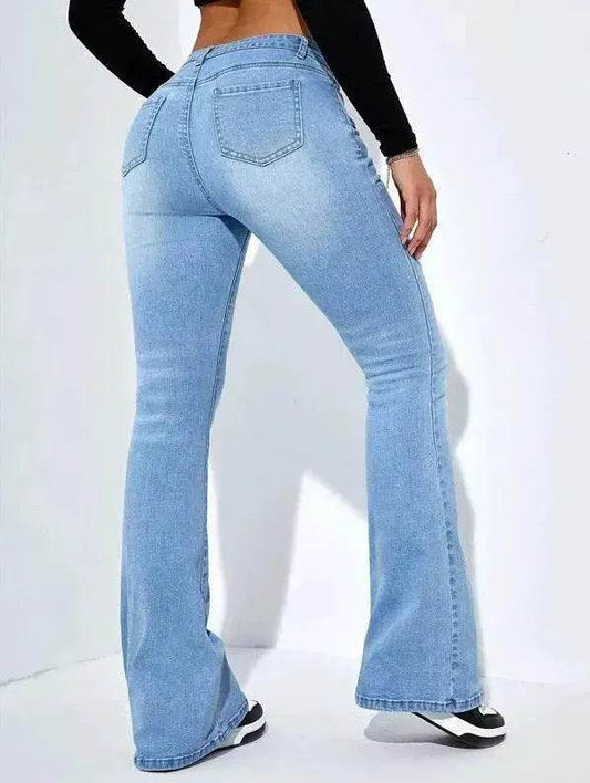 Women's Fashion Casual High Waist Slim-fit Stretch Jeans Pant Trousers - www.Shopthatapp.com