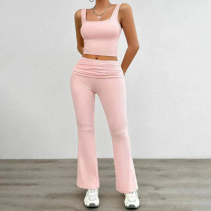 Women's Fashion Casual Solid Color Vest Body-hugging Suit - www.Shopthatapp.com