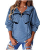 Women's Fashion Patchwork Print Hooded Loose Sweatshirt - www.Shopthatapp.com