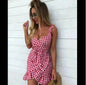 Women's Fashion Personality Summer Sleeveless Plaid Drawstring Casual Mini Dress - www.Shopthatapp.com