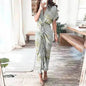 Women's Fashion Printed Temperament Loose Casual Lace-up Dress - www.Shopthatapp.com