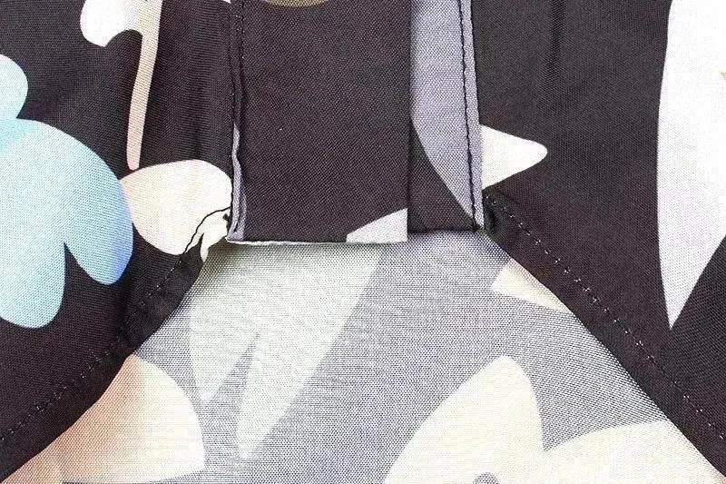 Women's Fashion Printed Temperament Loose Casual Lace-up Dress - www.Shopthatapp.com