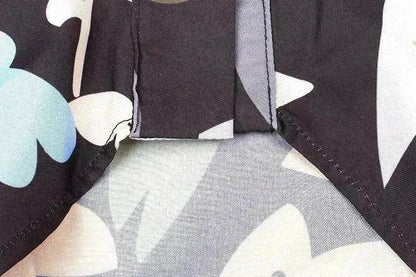 Women's Fashion Printed Temperament Loose Casual Lace-up Dress - www.Shopthatapp.com