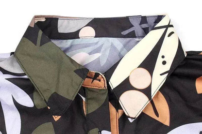 Women's Fashion Printed Temperament Loose Casual Lace-up Dress - www.Shopthatapp.com