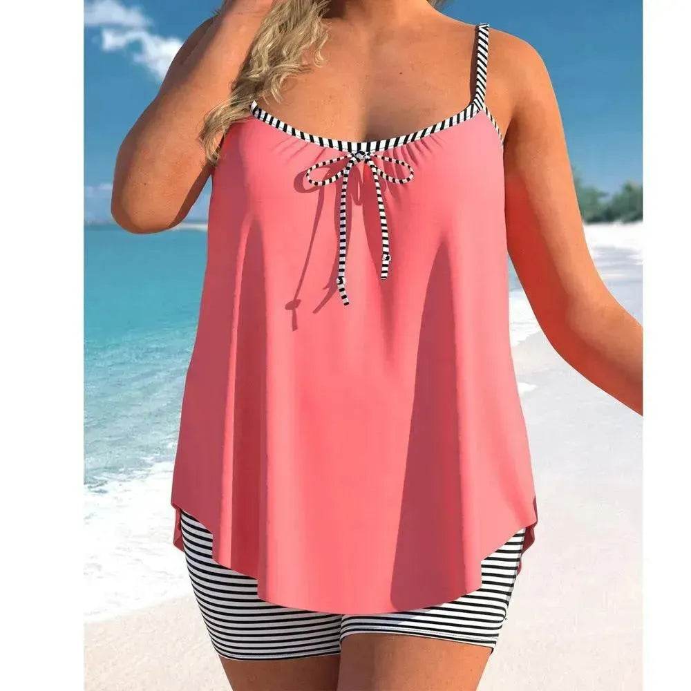 Women's Fashion Solid Color Loose Beach Casual Swimming Suit - www.Shopthatapp.com