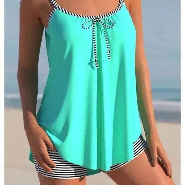 Women's Fashion Solid Color Loose Beach Casual Swimming Suit - www.Shopthatapp.com