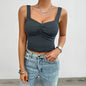 Women's Fashion Solid Color Slim-fit Twist Strap Top - www.Shopthatapp.com