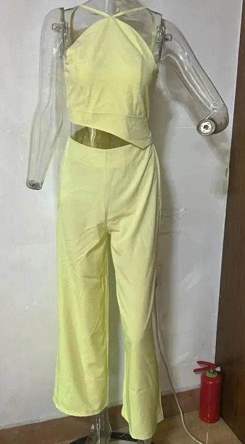 Women's Fashion Solid Color Wide Leg Jumpsuit - www.Shopthatapp.com