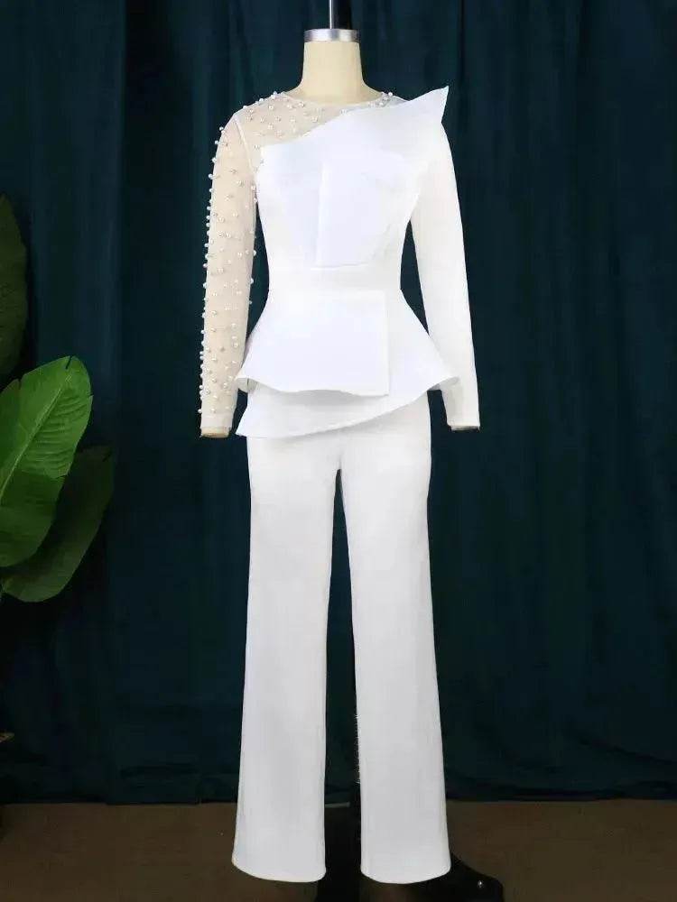 Women's Fashion Splicing Beads Jumpsuit - www.Shopthatapp.com