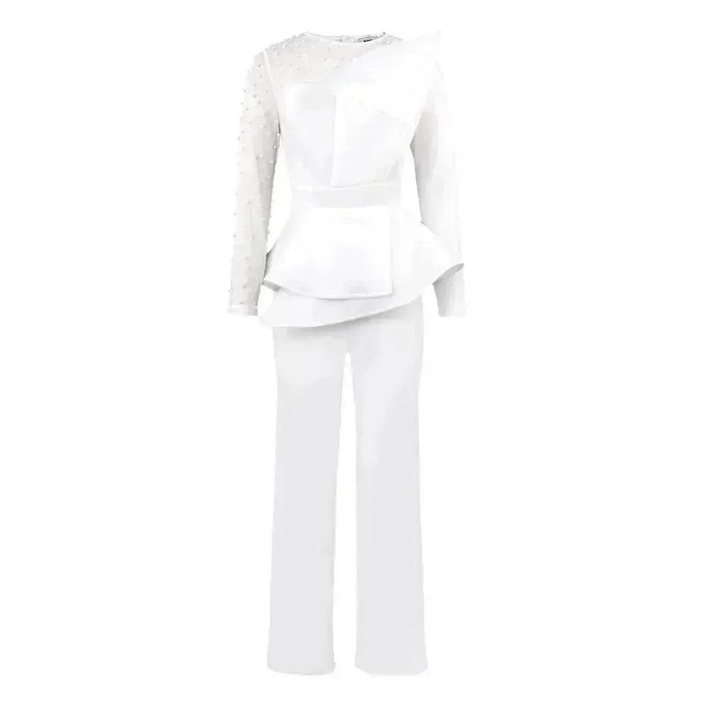 Women's Fashion Splicing Beads Jumpsuit - www.Shopthatapp.com