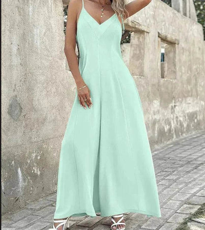 Women's Fashion Suspenders V-neck Loose Jumpsuit - www.Shopthatapp.com