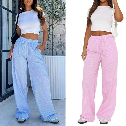 Women's Fashionable Loose High Waist Trousers - www.Shopthatapp.com