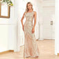 Women's Fashionable Sleeveless Round Neck Sparkling Evening Gown - www.Shopthatapp.com