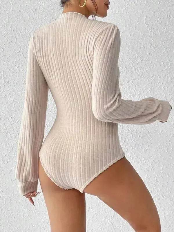 Women's French-style Long-sleeved Knitted Jumpsuit Top - www.Shopthatapp.com