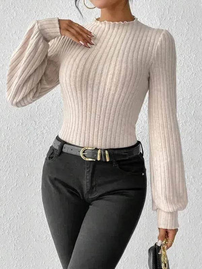 Women's French-style Long-sleeved Knitted Jumpsuit Top - www.Shopthatapp.com