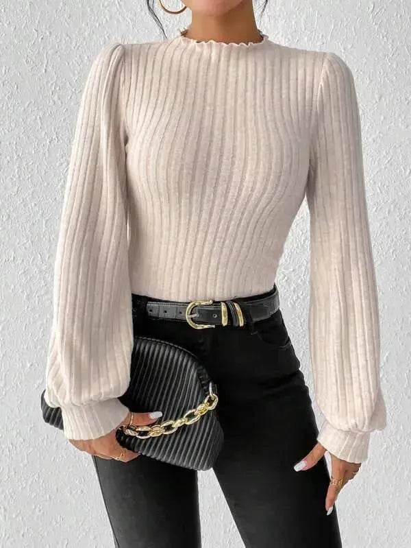 Women's French-style Long-sleeved Knitted Jumpsuit Top - www.Shopthatapp.com