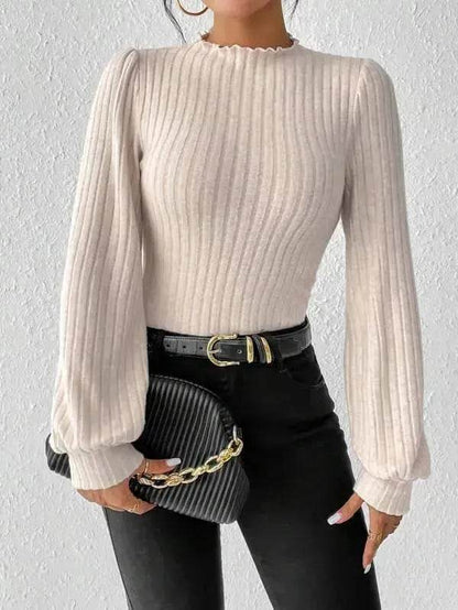 Women's French-style Long-sleeved Knitted Jumpsuit Top - www.Shopthatapp.com