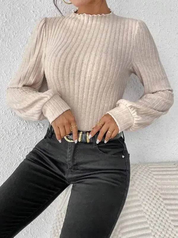 Women's French-style Long-sleeved Knitted Jumpsuit Top - www.Shopthatapp.com