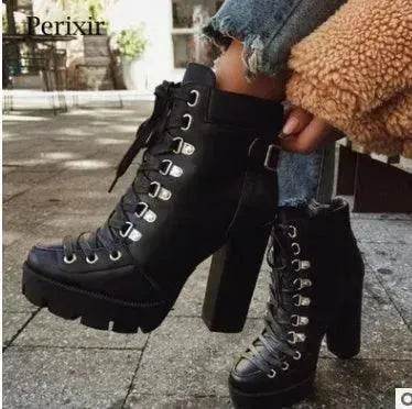 Women's High Heel Mid-heel Boots Thick Heel Women's Boots - www.Shopthatapp.com