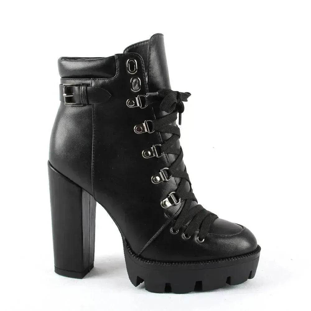 Women's High Heel Mid-heel Boots Thick Heel Women's Boots - www.Shopthatapp.com