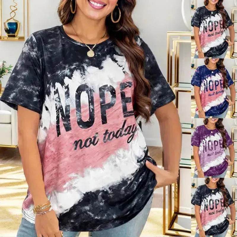 Women's Letter Printed Loose T-shirt - www.Shopthatapp.com
