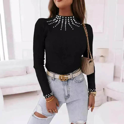 Women's Long-sleeved Tight Thread Top - www.Shopthatapp.com