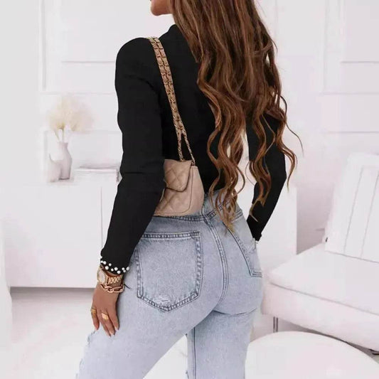 Women's Long-sleeved Tight Thread Top - www.Shopthatapp.com