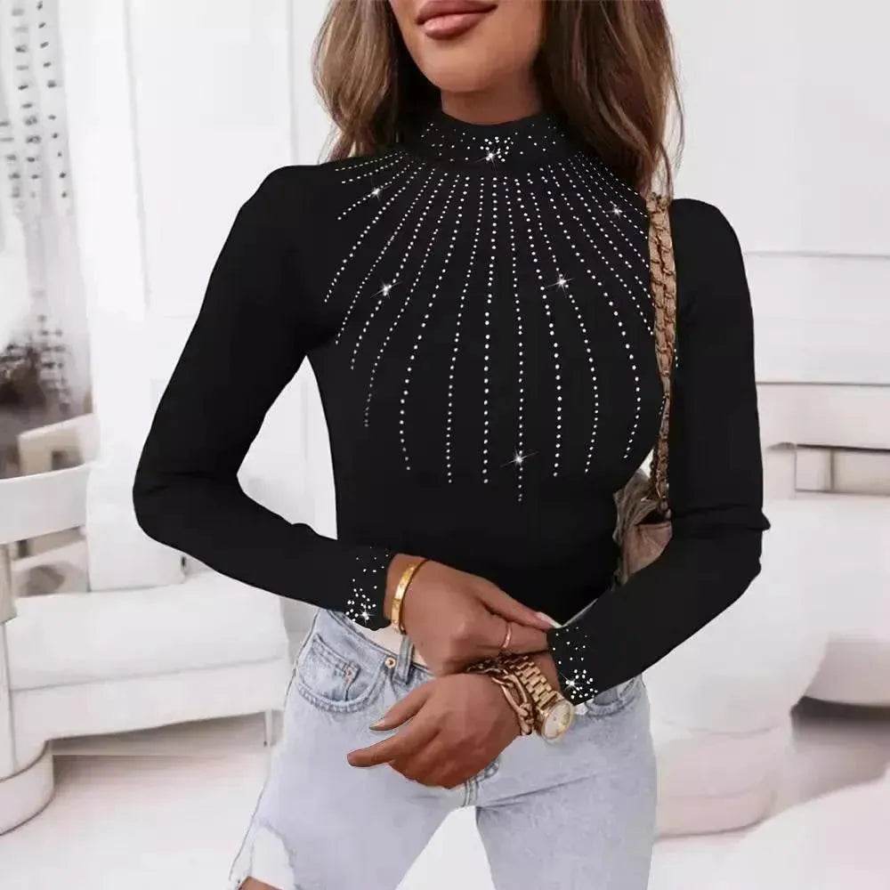 Women's Long-sleeved Tight Thread Top - www.Shopthatapp.com