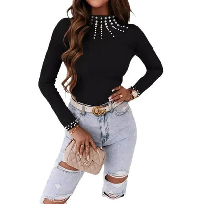 Women's Long-sleeved Tight Thread Top - www.Shopthatapp.com