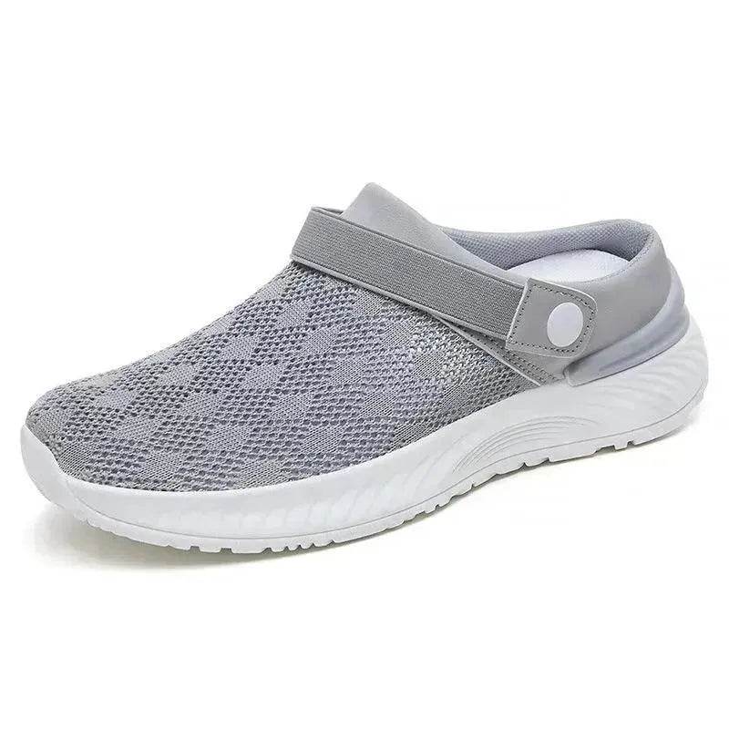 Women's Mesh Sandals Summer Breathable Lazy Slippers One-step Round Toe Half-slip  Beach Slippers . - www.Shopthatapp.com