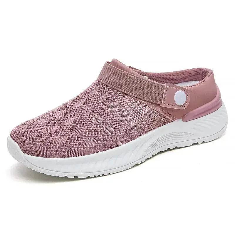 Women's Mesh Sandals Summer Breathable Lazy Slippers One-step Round Toe Half-slip  Beach Slippers . - www.Shopthatapp.com