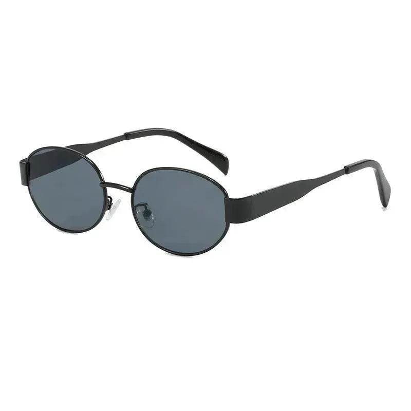 Women's Metal Retro Oval Sunglasses - www.Shopthatapp.com