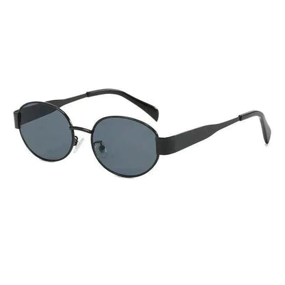 Women's Metal Retro Oval Sunglasses - www.Shopthatapp.com