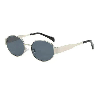 Women's Metal Retro Oval Sunglasses - www.Shopthatapp.com