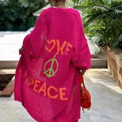 Women's Off Jacquard Casual Cardigan Sweater - www.Shopthatapp.com