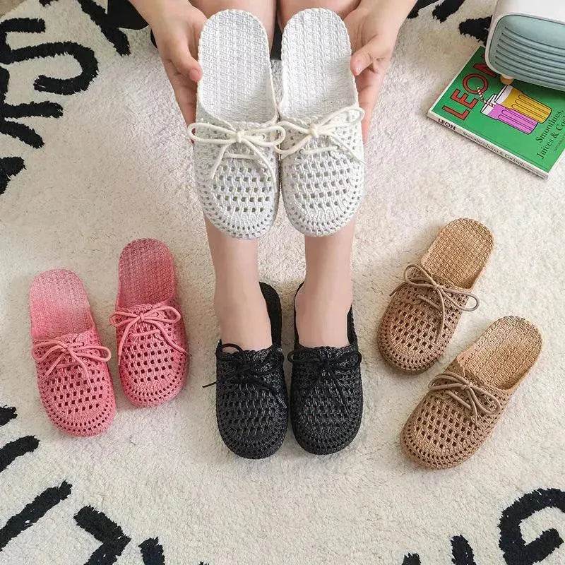 Women's Outer Wear Sandals And Slippers Flat Bottom Beach Hollow Half Drag - www.Shopthatapp.com