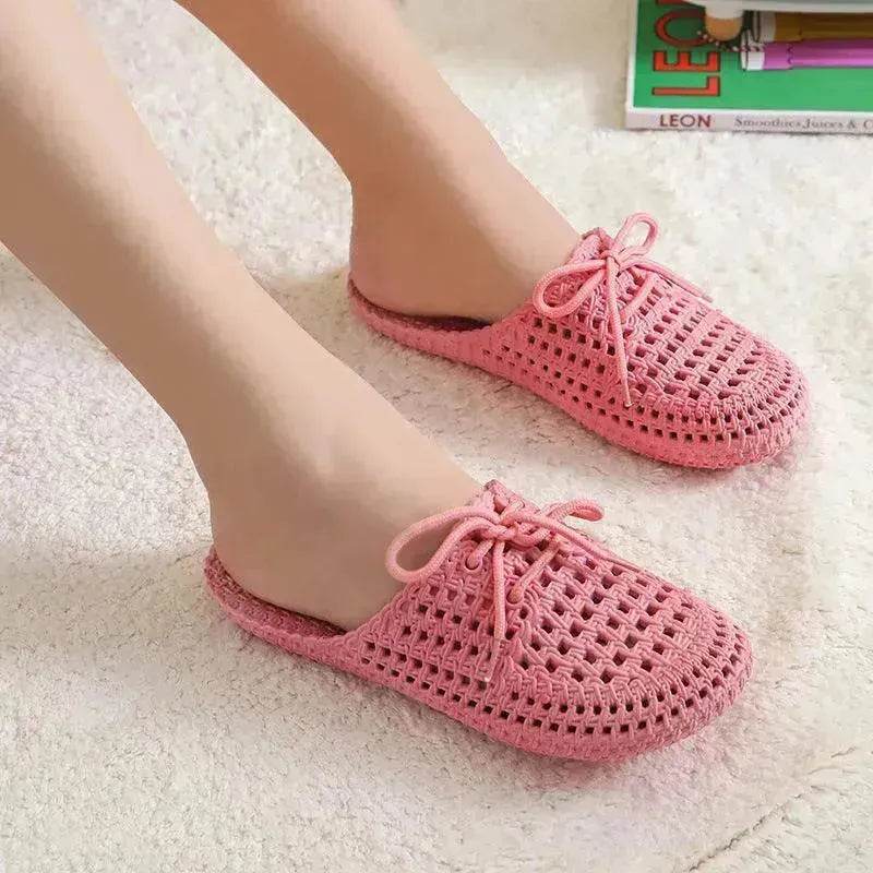 Women's Outer Wear Sandals And Slippers Flat Bottom Beach Hollow Half Drag - www.Shopthatapp.com