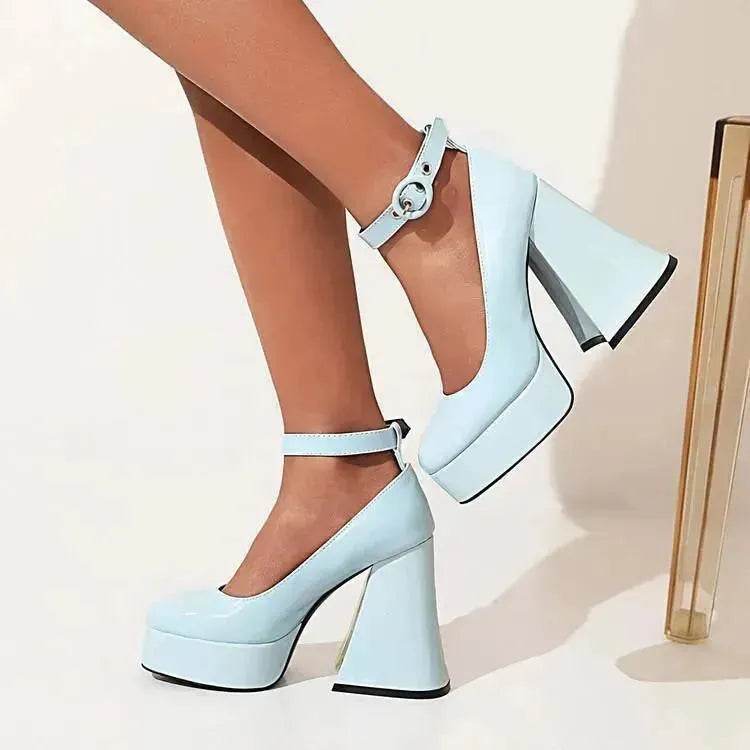 Women's Platform Thick Heel High Heel Shoes - www.Shopthatapp.com