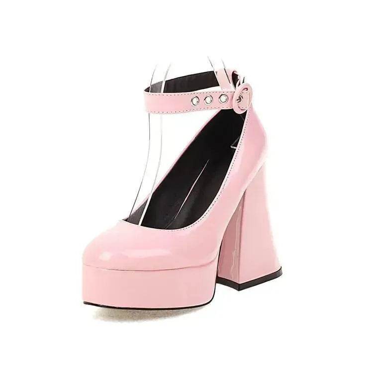 Women's Platform Thick Heel High Heel Shoes - www.Shopthatapp.com