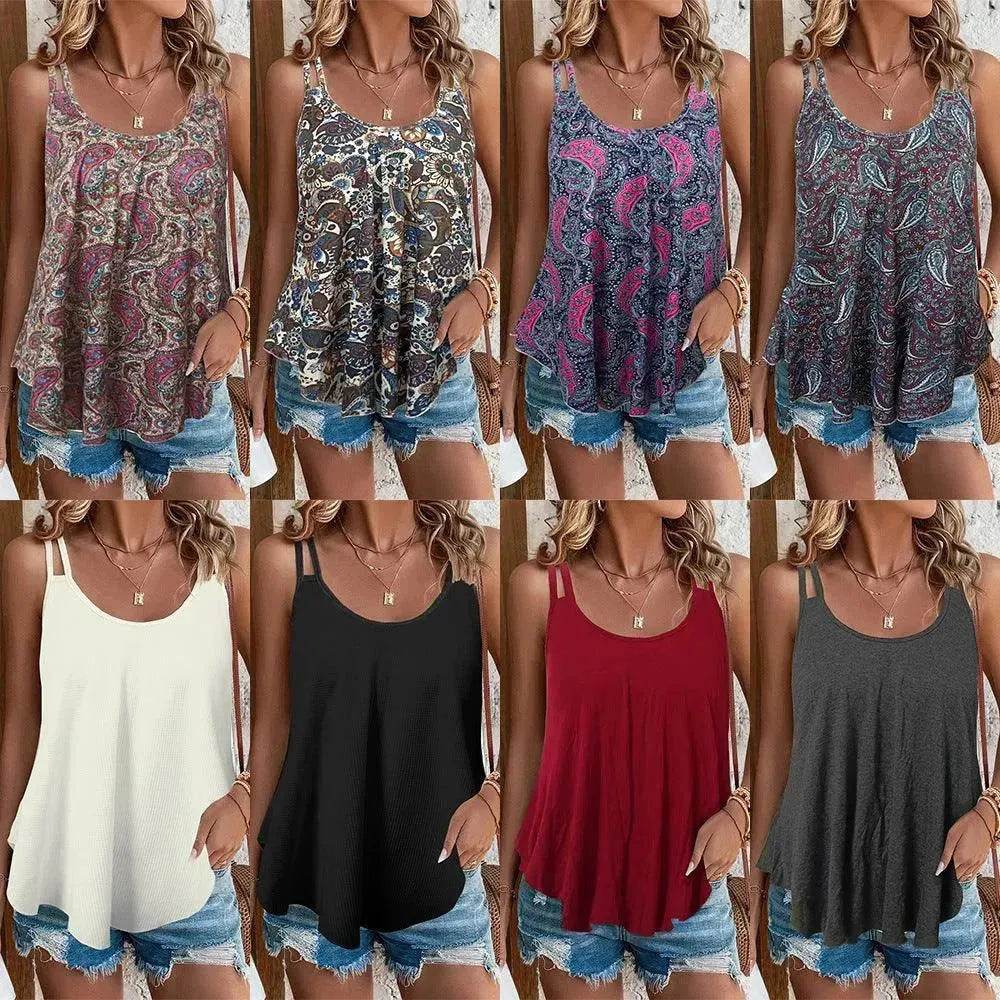 Women's Printed Knitted Vest Top - www.Shopthatapp.com