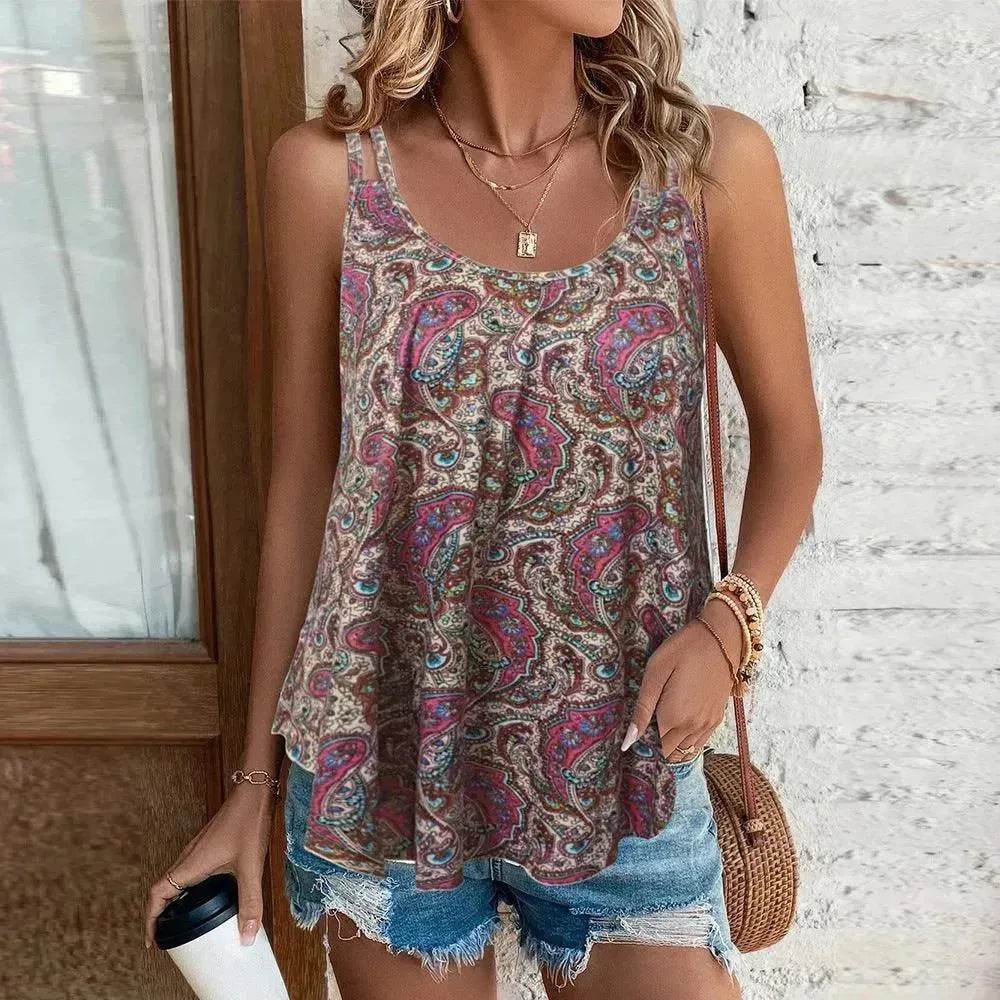 Women's Printed Knitted Vest Top - www.Shopthatapp.com