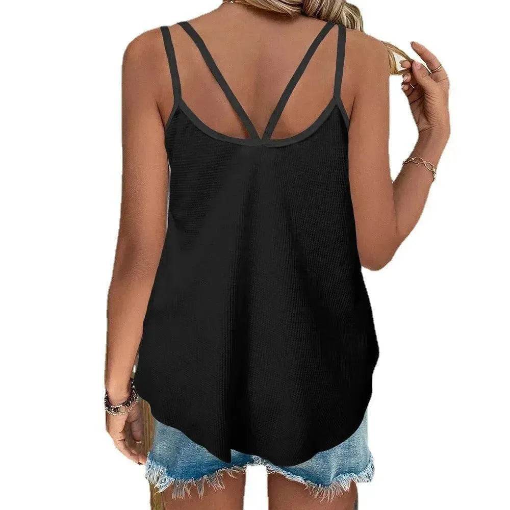 Women's Printed Knitted Vest Top - www.Shopthatapp.com