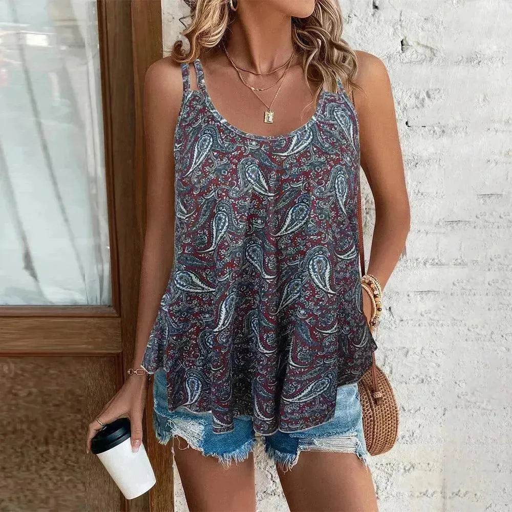Women's Printed Knitted Vest Top - www.Shopthatapp.com