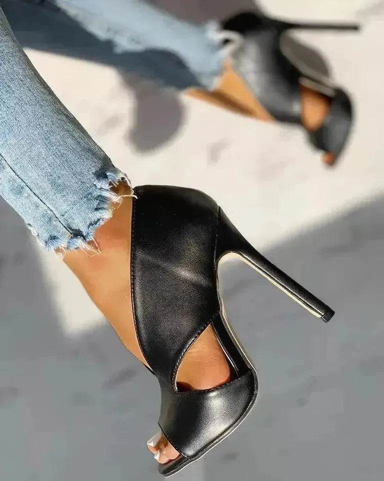 Women's large size sandals high heels fine heel women shoes - www.Shopthatapp.com