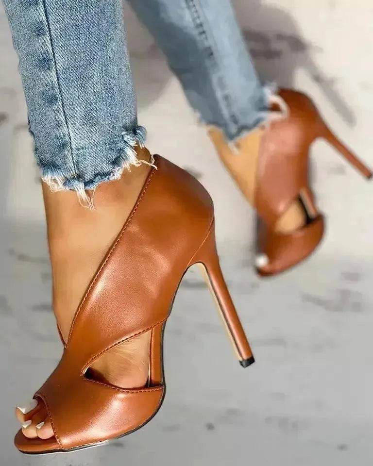 Women's large size sandals high heels fine heel women shoes - www.Shopthatapp.com