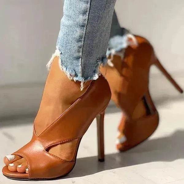 Women's large size sandals high heels fine heel women shoes - www.Shopthatapp.com
