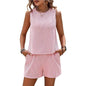 Women's Sleeveless Tank Top Shorts Striped Two-piece Suit - www.Shopthatapp.com